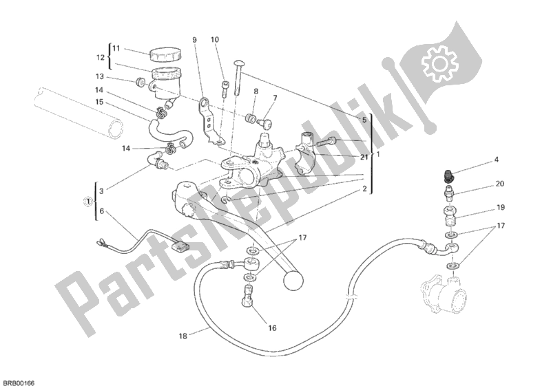 All parts for the Clutch Master Cylinder of the Ducati Monster S4 RS USA 1000 2007